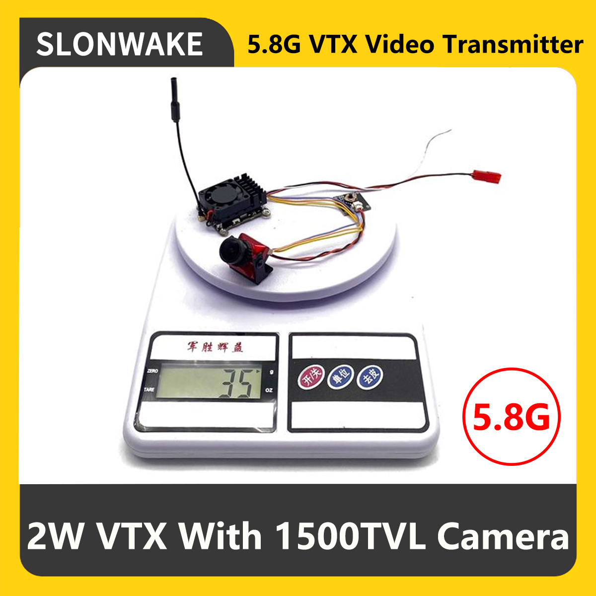 Fpv Drone Camera - SLONWAKE 5.8G 2000mW FPV VTX ตัวส่งสัญญาณพร้อมไมโครโฟนในตัว